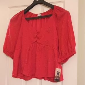 Sofia Jeans by Sofia Vergara Women’s Eyelet Baby Doll Top